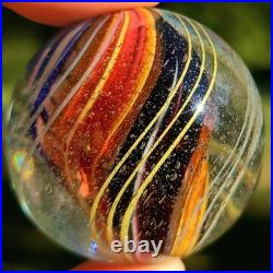 1880's Rare 1.6 German Swirl Handmade Antique Banded Ribbon Core Marble Vintage