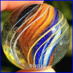 1880's Rare 1.6 German Swirl Handmade Antique Banded Ribbon Core Marble Vintage