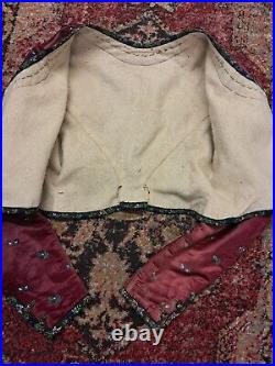 1890 Raspberry Silk Jacket With Wool Lining