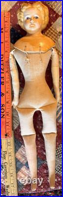 18 Antique German Papermache Cuno Otto Dressel Doll On Vintage Body