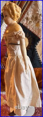 18 Antique German Papermache Cuno Otto Dressel Doll On Vintage Body