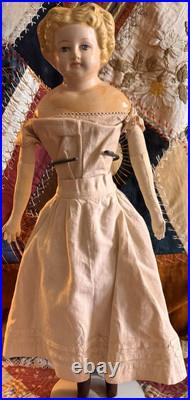 18 Antique German Papermache Cuno Otto Dressel Doll On Vintage Body