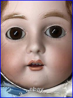 18 Antique Kestner Bisque Doll Germany #166 Brown Brunette Leather Kid Body SC5