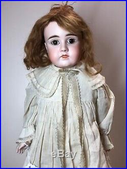 18 Antique Kestner Bisque German Doll Closed mouth 7 1/2 brown PW Eyes Kid Body