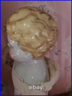 18 Antique Porcelain German China Head ABG Blonde Hair Exp. Ears Leather Arms