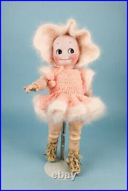 18 Kestner Kewpie Bisque Doll J. D. K. 12 with Antique Trunk and HUGE Wardrobe
