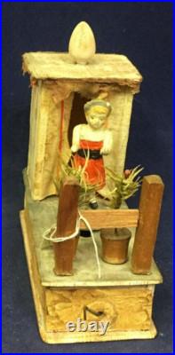 1910 Antique German Girl in Outhouse Toy withcrank mechanism, moving figure. 7 1910 Antique German Girl in Outhouse Toy withcrank mechanism, moving figure. 7