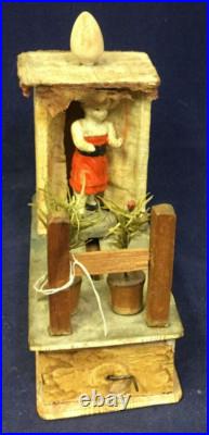 1910 Antique German Girl in Outhouse Toy withcrank mechanism, moving figure. 7 1910 Antique German Girl in Outhouse Toy withcrank mechanism, moving figure. 7