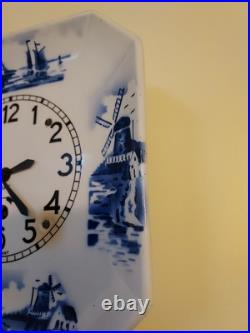 1920s Antique German Made Delft Clock Serviced Looks Great Excellent Time Keeper 1920s Antique German Made Delft Clock Serviced Looks Great Excellent Time Keeper