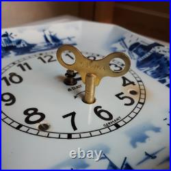 1920s Antique German Made Delft Clock Serviced Looks Great Excellent Time Keeper 1920s Antique German Made Delft Clock Serviced Looks Great Excellent Time Keeper