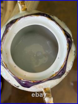 1920s Antique German Petite Tea Set Vintage Porcelain Purple Luster Germany