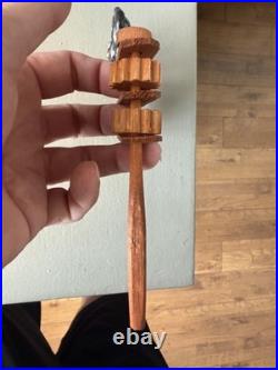 1920s GERMAN WOODEN BLACK CAT NOISE MAKER VINTAGE HALLOWEEN ANTIQUE