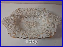 1924-1934 Vintage Meissen Germany PORCELAIN SERVING DISH FLORAL/ROSE 24K TRIM 1924-1934 Vintage Meissen Germany PORCELAIN SERVING DISH FLORAL/ROSE 24K TRIM