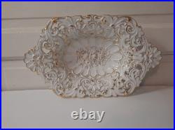 1924-1934 Vintage Meissen Germany PORCELAIN SERVING DISH FLORAL/ROSE 24K TRIM 1924-1934 Vintage Meissen Germany PORCELAIN SERVING DISH FLORAL/ROSE 24K TRIM