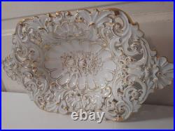 1924-1934 Vintage Meissen Germany PORCELAIN SERVING DISH FLORAL/ROSE 24K TRIM 1924-1934 Vintage Meissen Germany PORCELAIN SERVING DISH FLORAL/ROSE 24K TRIM