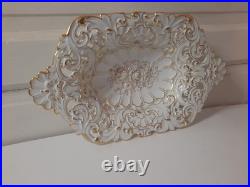 1924-1934 Vintage Meissen Germany PORCELAIN SERVING DISH FLORAL/ROSE 24K TRIM 1924-1934 Vintage Meissen Germany PORCELAIN SERVING DISH FLORAL/ROSE 24K TRIM
