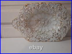 1924-1934 Vintage Meissen Germany PORCELAIN SERVING DISH FLORAL/ROSE 24K TRIM 1924-1934 Vintage Meissen Germany PORCELAIN SERVING DISH FLORAL/ROSE 24K TRIM