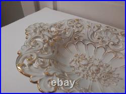 1924-1934 Vintage Meissen Germany PORCELAIN SERVING DISH FLORAL/ROSE 24K TRIM 1924-1934 Vintage Meissen Germany PORCELAIN SERVING DISH FLORAL/ROSE 24K TRIM