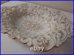1924-1934 Vintage Meissen Germany PORCELAIN SERVING DISH FLORAL/ROSE 24K TRIM 1924-1934 Vintage Meissen Germany PORCELAIN SERVING DISH FLORAL/ROSE 24K TRIM