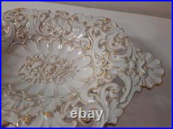 1924-1934 Vintage Meissen Germany PORCELAIN SERVING DISH FLORAL/ROSE 24K TRIM 1924-1934 Vintage Meissen Germany PORCELAIN SERVING DISH FLORAL/ROSE 24K TRIM