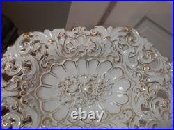1924-1934 Vintage Meissen Germany PORCELAIN SERVING DISH FLORAL/ROSE 24K TRIM 1924-1934 Vintage Meissen Germany PORCELAIN SERVING DISH FLORAL/ROSE 24K TRIM
