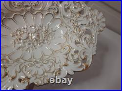 1924-1934 Vintage Meissen Germany PORCELAIN SERVING DISH FLORAL/ROSE 24K TRIM 1924-1934 Vintage Meissen Germany PORCELAIN SERVING DISH FLORAL/ROSE 24K TRIM