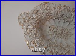 1924-1934 Vintage Meissen Germany PORCELAIN SERVING DISH FLORAL/ROSE 24K TRIM 1924-1934 Vintage Meissen Germany PORCELAIN SERVING DISH FLORAL/ROSE 24K TRIM