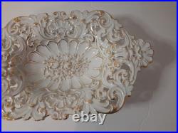 1924-1934 Vintage Meissen Germany PORCELAIN SERVING DISH FLORAL/ROSE 24K TRIM 1924-1934 Vintage Meissen Germany PORCELAIN SERVING DISH FLORAL/ROSE 24K TRIM