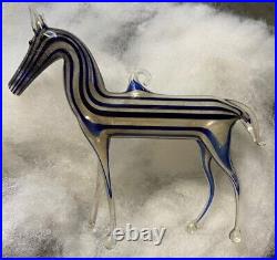 1930s German Bimini/Fadenglas Striped Horse Glass Christmas Ornament