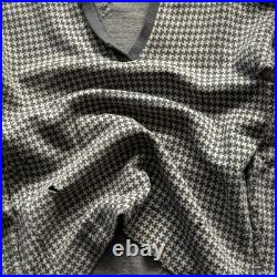 1930s Vintage Antique German'Pied-De-Poule' Thrashed Distressed Wool Sweater