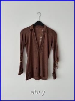 1930s Vintage Antique German Thrashed Distressed Worn Knit Jumper Sweater
