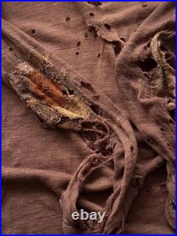 1930s Vintage Antique German Thrashed Distressed Worn Knit Jumper Sweater