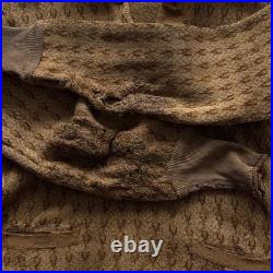 1930s Vintage Antique German Thrashed Distressed Worn Wool Knit Sweater
