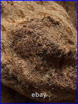 1930s Vintage Antique German Thrashed Distressed Worn Wool Knit Sweater