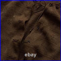 1930s Vintage Antique German Women's Thrashed Distressed Brown Wool Cardigan