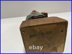 1938 German Carved Wood Woman With Bread Basket Vintage Antique