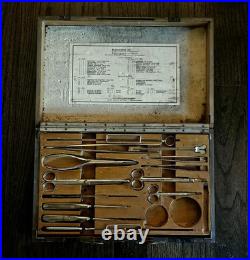 1938 German Medical Surgical Kit Antique Autopsy Dissection Instruments Case 1938 German Medical Surgical Kit Antique Autopsy Dissection Instruments Case