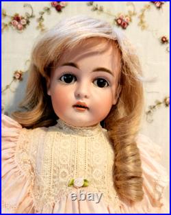 19 KESTNER 167 Antique German Doll EXCELLENT BJB Silk Dress, French HH Wig