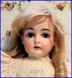 19 KESTNER 167 Antique German Doll EXCELLENT BJB Silk Dress, French HH Wig