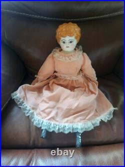 19 inch tall Vintage Antique Glazed German Porcelain Hertwig Doll 1800's