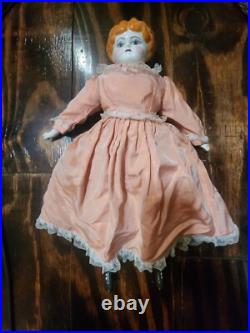 19 inch tall Vintage Antique Glazed German Porcelain Hertwig Doll 1800's