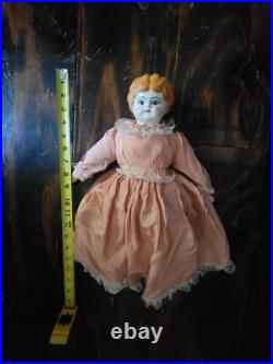 19 inch tall Vintage Antique Glazed German Porcelain Hertwig Doll 1800's