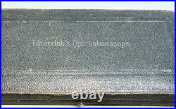 19th C. Antique Medical Liebreich Ophthalmoscope Eye Examination Instrument Box