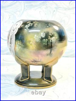 #1 Antique German Royal Bonn Portrait 6 Vase Hand Painted Victorian 4 Legs