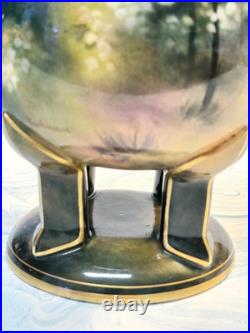 #1 Antique German Royal Bonn Portrait 6 Vase Hand Painted Victorian 4 Legs