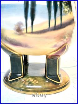 #1 Antique German Royal Bonn Portrait 6 Vase Hand Painted Victorian 4 Legs