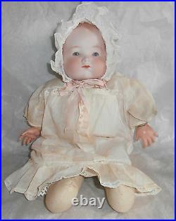 20 KiddieJoy AM Bisque Head Baby Doll Cloth Body with Celluloid Hands # 3 5