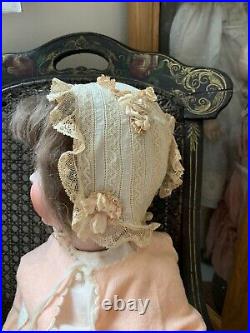 21 Antique German Adolf Hulss Baby Doll, Marked AHW 12, Needs Restringing
