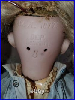 21 Antique German Simon & Halbig 1079 Bisque Doll Compo Body Original Wig
