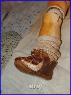 21 Antique German Simon & Halbig 1079 Bisque Doll Compo Body Original Wig